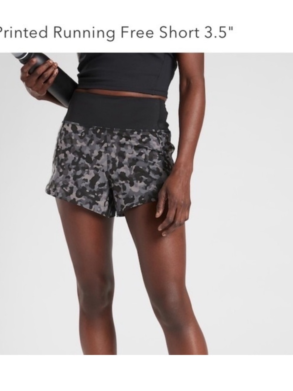 Athleta Running Free Printed Short 3.5 Cheetah Print Black Gray Size XS